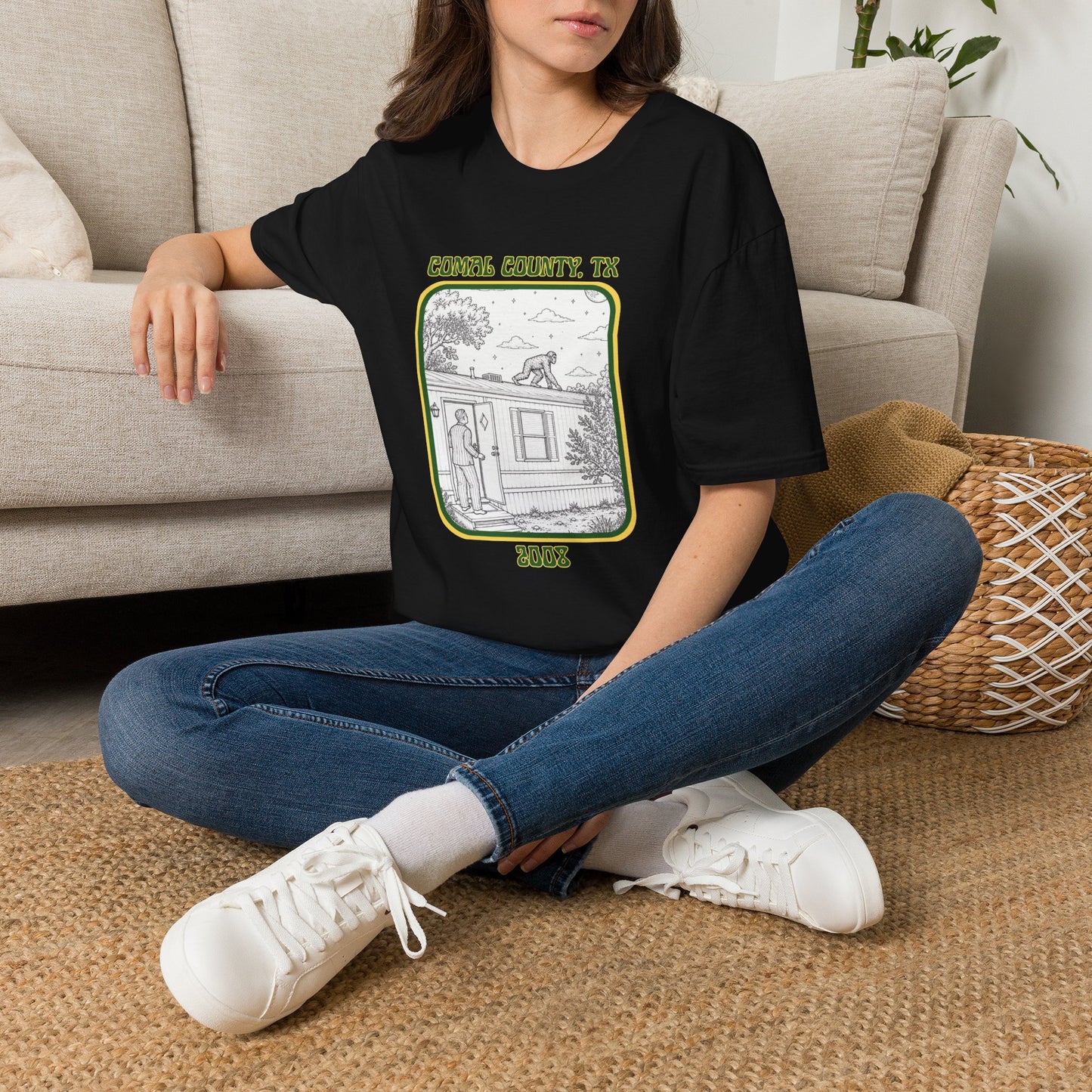 Footsteps on the Roof Tee | New Braunfels Bigfoot Sighting Shirt