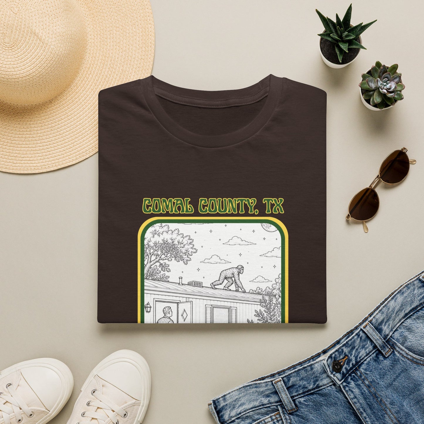 Footsteps on the Roof Tee | New Braunfels Bigfoot Sighting Shirt
