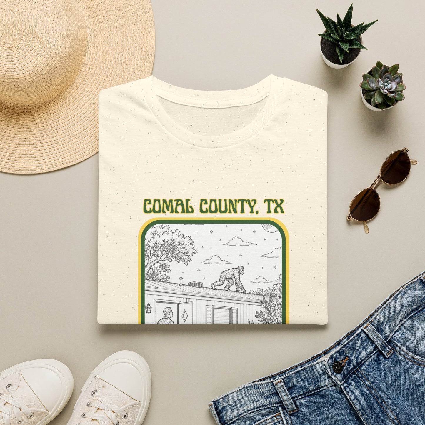 Footsteps on the Roof Tee | New Braunfels Bigfoot Sighting Shirt