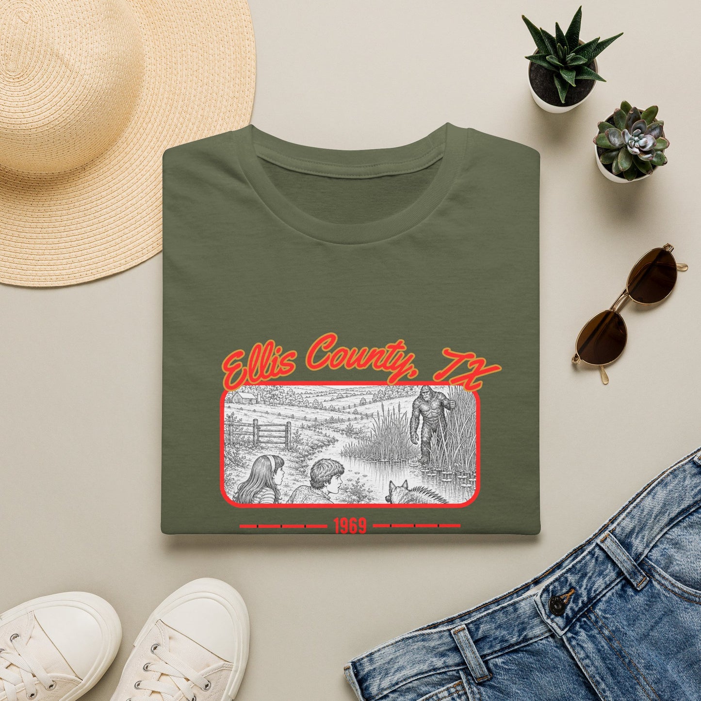 Ellis County, Texas Bigfoot T-Shirt | 1969 Sasquatch Sighting Tee