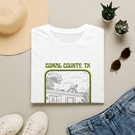 Footsteps on the Roof Tee | New Braunfels Bigfoot Sighting Shirt